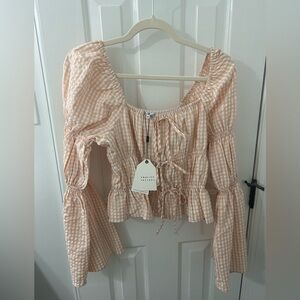 English factory gingham blouse